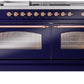 Ilve UP60FSNMPMBP Nostalgie Ii 60 Inch Dual Fuel Natural Gas Freestanding Range In Blue With Copper Trim