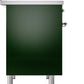 Ilve UPDI406NMPEGC Nostalgie Ii 40 Inch Electric Freestanding Range In Emerald Green With Chrome Trim