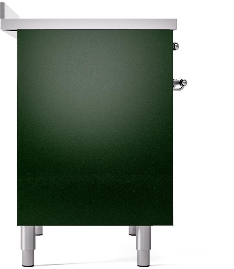 Ilve UPDI406NMPEGC Nostalgie Ii 40 Inch Electric Freestanding Range In Emerald Green With Chrome Trim