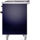 Ilve UPD40FNMPMBB Nostalgie Ii 40 Inch Dual Fuel Natural Gas Freestanding Range In Blue With Bronze Trim