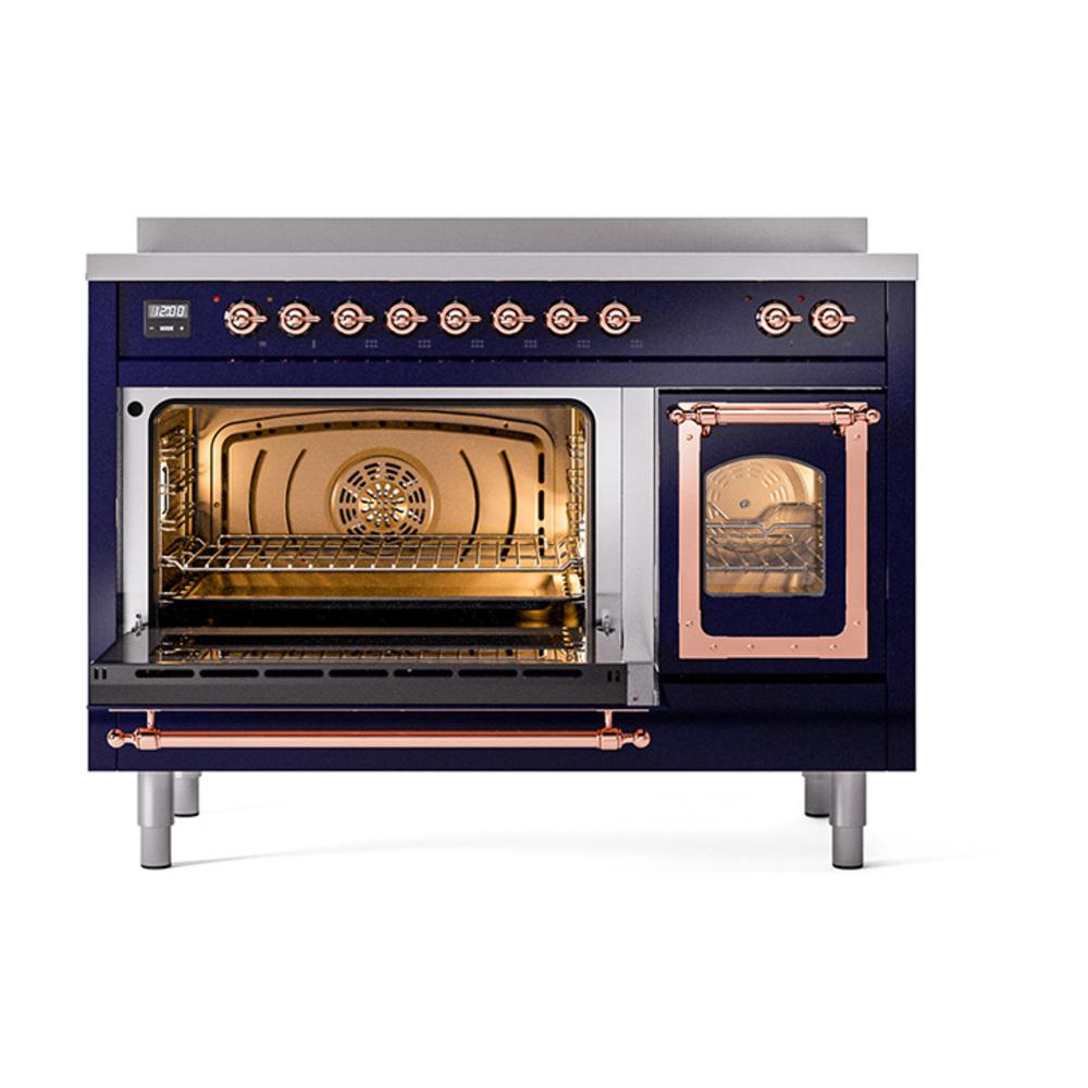 Ilve UNI486NMPMBP Ilve Uni486Nmpmbp Nostalgie Ii Noblesse 48" Induction Range (Triple Glass Door, Midnight Blue, Copper)