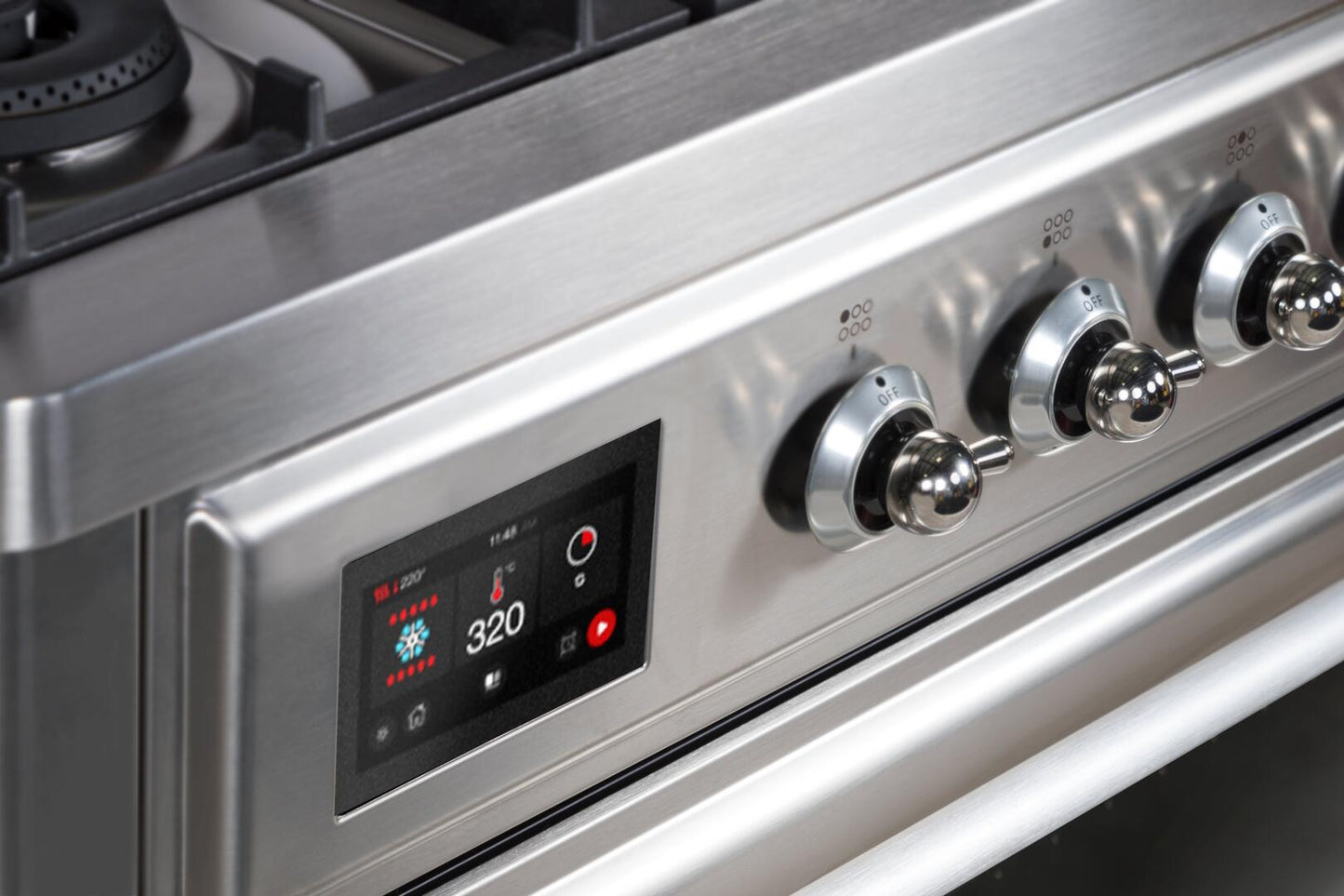 Ilve UM09FDNS3SSC Majestic Ii 36 Inch Dual Fuel Natural Gas Freestanding Range In Stainless Steel With Chrome Trim