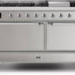 Ilve UM15FDQNS3SSCLP Majestic Ii 60 Inch Dual Fuel Liquid Propane Freestanding Range In Stainless Steel With Chrome Trim