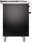 Ilve UP48FNMPBKBLP Nostalgie Ii 48 Inch Dual Fuel Liquid Propane Freestanding Range In Glossy Black With Bronze Trim