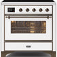 Ilve UMI09NS3WHB Majestic Ii 36 Inch Electric Freestanding Range In White With Bronze Trim