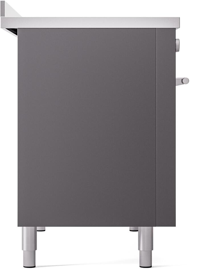 Ilve UPI486WMPMG Professional Plus Ii 48 Inch Electric Freestanding Range In Matte Graphite With Trim