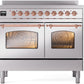 Ilve UPDI406NMPSSP Nostalgie Ii 40 Inch Electric Freestanding Range In Stainless Steel With Copper Trim