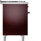 Ilve UP48FNMPBUBLP Nostalgie Ii 48 Inch Dual Fuel Liquid Propane Freestanding Range In Burgundy With Bronze Trim