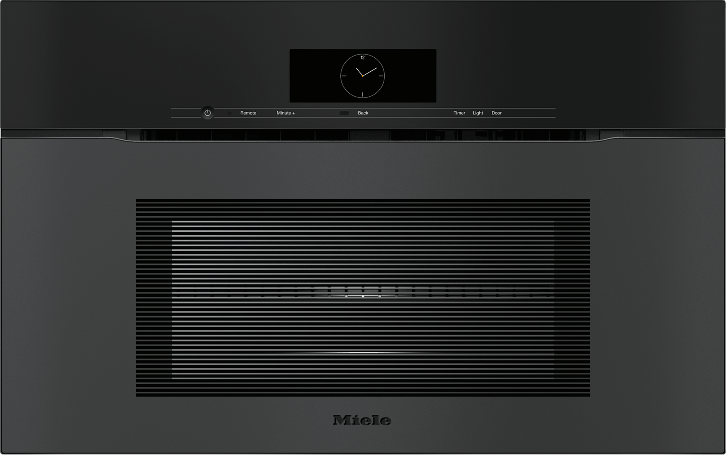 Miele H7870BMX OBSIDIAN BLACK MATTE H 7870 Bmx - 30" Handleless Compact Speed Oven In A Perfectly Combinable Design With Automatic Programs And Roast Probe.