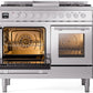 Ilve UPD40FWMPSS Professional Plus Ii 40 Inch Dual Fuel Natural Gas Freestanding Range In Stainless Steel With Trim