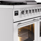 Ilve UPD40FWMPWH Professional Plus Ii 40 Inch Dual Fuel Natural Gas Freestanding Range In White With Trim