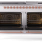 Ilve UP60FNMPWHPLP Nostalgie Ii 60 Inch Dual Fuel Liquid Propane Freestanding Range In White With Copper Trim