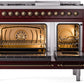 Ilve UP48FNMPBUBLP Nostalgie Ii 48 Inch Dual Fuel Liquid Propane Freestanding Range In Burgundy With Bronze Trim