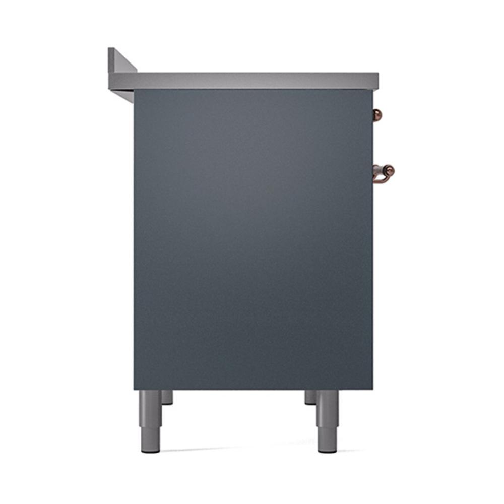 Ilve UNDI406QNMPBGP Ilve Undi406Qnmpbgp Nostalgie Ii Noblesse 40" Induction Range (Solid Door, Blue Grey, Copper)