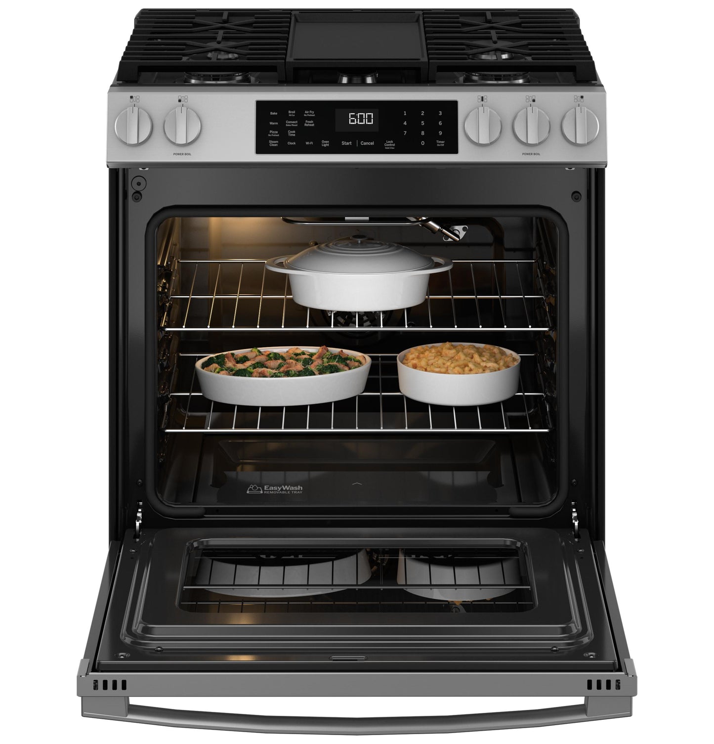 Ge Appliances GGS600AVFS Ge® 30" Slide-In Front-Control Convection Gas Range With No Preheat Air Fry And Easywash&#8482; Oven Tray