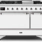 Ilve UM12FDQNS3WHC Majestic Ii 48 Inch Dual Fuel Natural Gas Freestanding Range In White With Chrome Trim