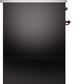 Ilve UP30NMPBKB Nostalgie Ii 30 Inch Dual Fuel Natural Gas Freestanding Range In Glossy Black With Bronze Trim