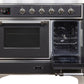 Ilve UMDI10NS3MGC Majestic Ii 40 Inch Electric Freestanding Range In Matte Graphite With Chrome Trim