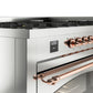 Ilve UP60FNMPSSP Nostalgie Ii 60 Inch Dual Fuel Natural Gas Freestanding Range In Stainless Steel With Copper Trim