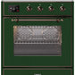 Ilve UMI30NE3EGB Majestic Ii 30 Inch Electric Freestanding Range In Emerald Green With Bronze Trim