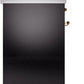 Ilve UPI304NMPBKG Nostalgie Ii 30 Inch Electric Freestanding Range In Glossy Black With Brass Trim