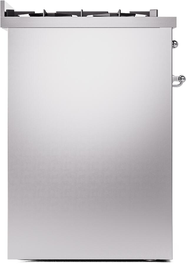 Ilve UP30NMPSSC Nostalgie Ii 30 Inch Dual Fuel Natural Gas Freestanding Range In Stainless Steel With Chrome Trim