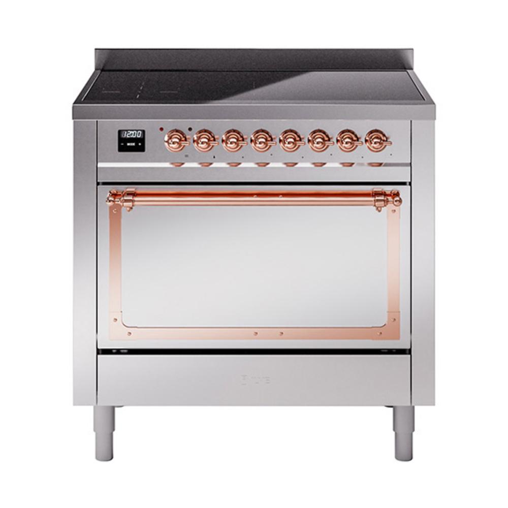 Ilve UNI366QNMPSSP Ilve Uni366Qnmpssp Nostalgie Ii Noblesse 36" Induction Range (Solid Door, Stainless Steel, Copper)