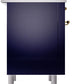 Ilve UP36FNMPMBG Nostalgie Ii 36 Inch Dual Fuel Natural Gas Freestanding Range In Blue With Brass Trim