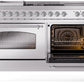 Ilve UP60FSNMPSSC Nostalgie Ii 60 Inch Dual Fuel Natural Gas Freestanding Range In Stainless Steel With Chrome Trim