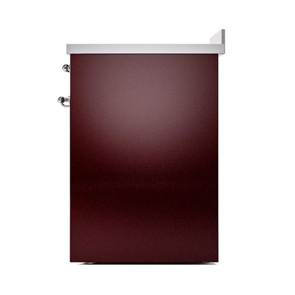 Ilve UNI304QNMPBUC Ilve Uni304Qnmpbuc Nostalgie Ii Noblesse 30" Induction Range (Solid Door, Burgundy, Chrome)