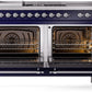 Ilve UP60FSNMPMBC Nostalgie Ii 60 Inch Dual Fuel Natural Gas Freestanding Range In Blue With Chrome Trim