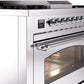 Ilve UP36FNMPSSC Nostalgie Ii 36 Inch Dual Fuel Natural Gas Freestanding Range In Stainless Steel With Chrome Trim