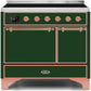 Ilve UMDI10QNS3EGP Majestic Ii 40 Inch Electric Freestanding Range In Emerald Green With Copper Trim