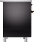 Ilve UPD40FNMPBKBLP Nostalgie Ii 40 Inch Dual Fuel Liquid Propane Freestanding Range In Glossy Black With Bronze Trim