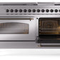 Ilve UP60FNMPSSB Nostalgie Ii 60 Inch Dual Fuel Natural Gas Freestanding Range In Stainless Steel With Bronze Trim