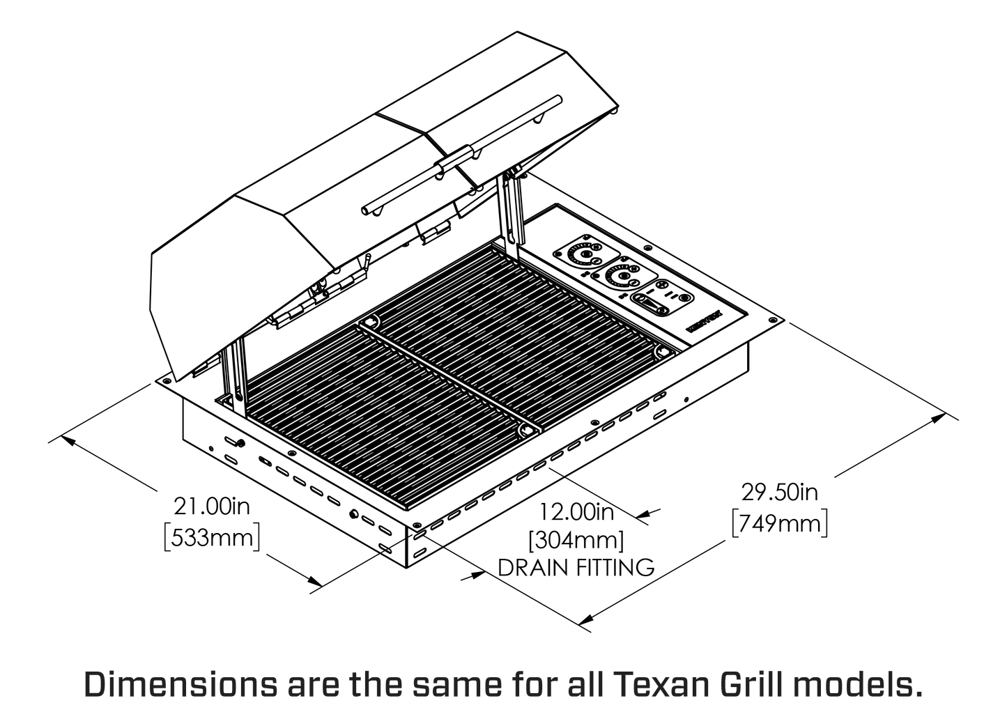 Kenyon B70425 Texan Built-In Electric Grill W/Intelliken Control