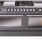 Ilve UP60FSWMPMG Professional Plus Ii 60 Inch Dual Fuel Natural Gas Freestanding Range In Matte Graphite With Trim