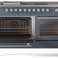 Ilve UP60FSWMPBG Professional Plus Ii 60 Inch Dual Fuel Natural Gas Freestanding Range In Blue Grey With Trim