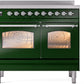 Ilve UPDI406NMPEGC Nostalgie Ii 40 Inch Electric Freestanding Range In Emerald Green With Chrome Trim