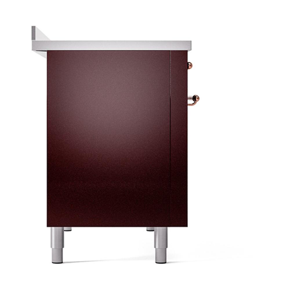 Ilve UNI486QNMPBUP Ilve Uni486Qnmpbup Nostalgie Ii Noblesse 48" Induction Range (Solid Door, Burgundy, Copper)