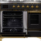 Ilve UMD10FDNS3MGGLP Majestic Ii 40 Inch Dual Fuel Liquid Propane Freestanding Range In Matte Graphite With Brass Trim