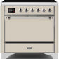 Ilve UMI09QNS3AWC Majestic Ii 36 Inch Electric Freestanding Range In Antique White With Chrome Trim