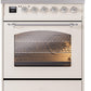 Ilve UPI304NMPAWC Nostalgie Ii 30 Inch Electric Freestanding Range In Antique White With Chrome Trim