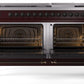 Ilve UP60FNMPBUBLP Nostalgie Ii 60 Inch Dual Fuel Liquid Propane Freestanding Range In Burgundy With Bronze Trim