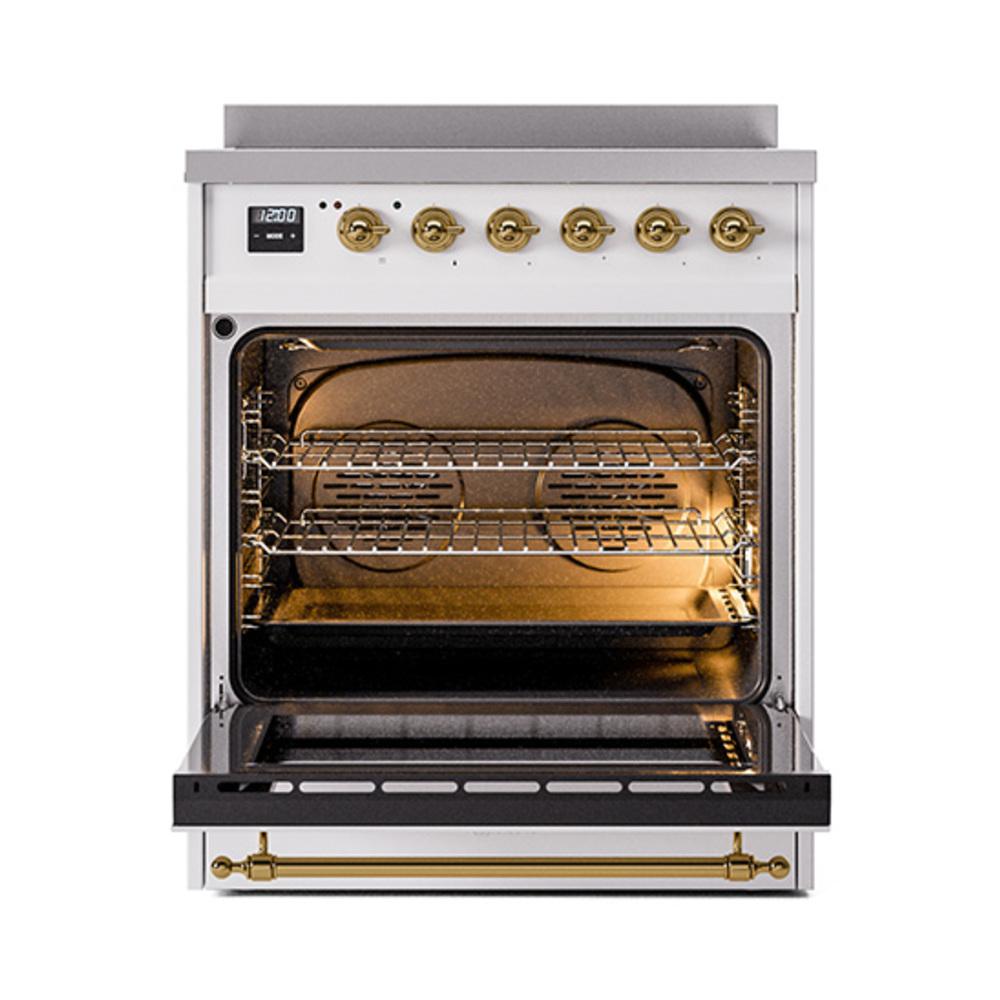 Ilve UNI304NMPRAG Ilve Uni304Nmprag Nostalgie Ii Noblesse 30" Induction Range (Triple Glass Door, Ral, Brass)