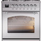 Ilve UP30NMPSSC Nostalgie Ii 30 Inch Dual Fuel Natural Gas Freestanding Range In Stainless Steel With Chrome Trim