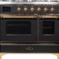 Ilve UMD10FDNS3MGGLP Majestic Ii 40 Inch Dual Fuel Liquid Propane Freestanding Range In Matte Graphite With Brass Trim