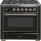 Ilve UM09FDNS3MGCLP Majestic Ii 36 Inch Dual Fuel Liquid Propane Freestanding Range In Matte Graphite With Chrome Trim