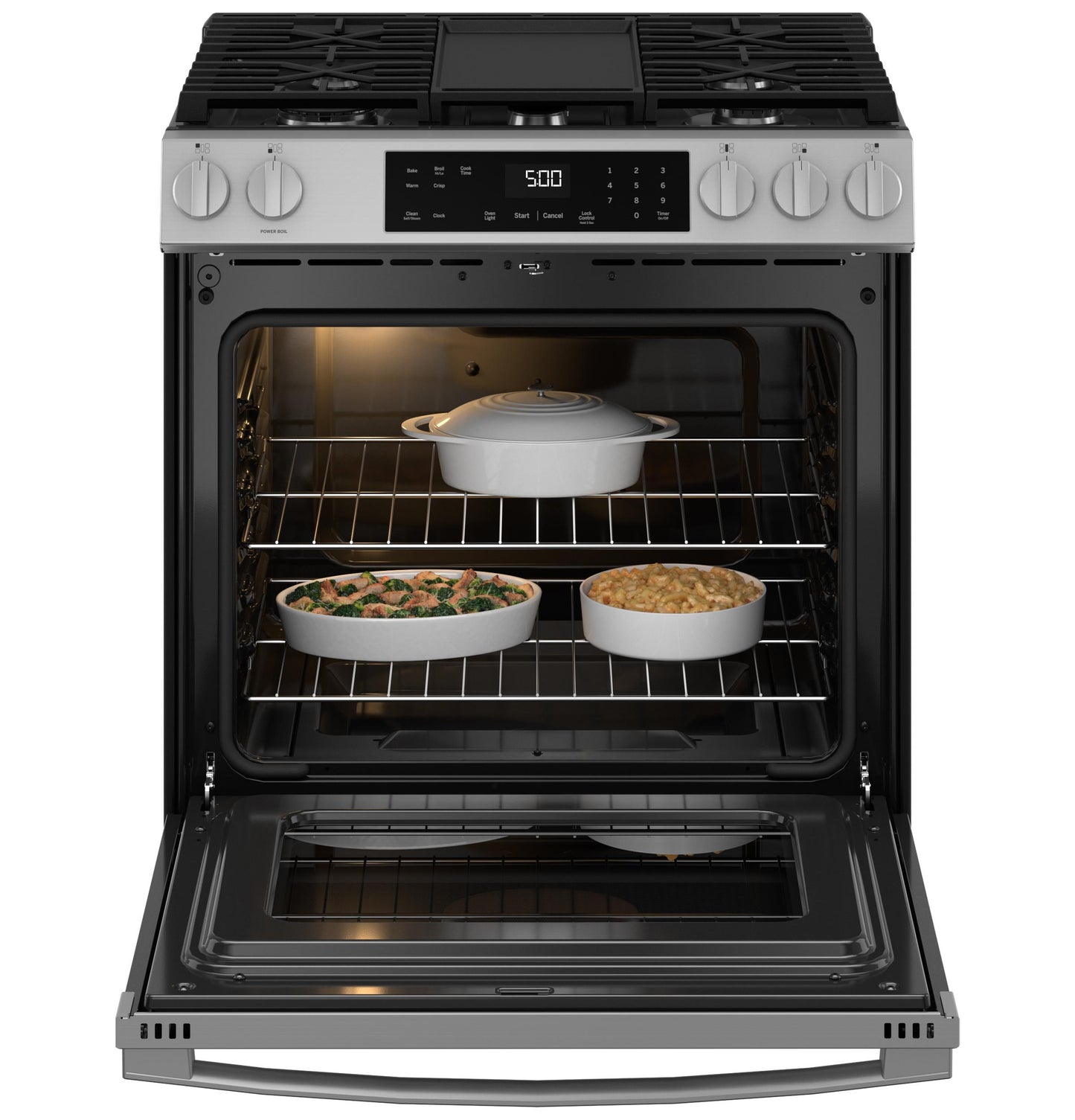 Ge Appliances GGS500PVSS Ge® 30" Slide-In Front-Control Gas Range With Crisp Mode