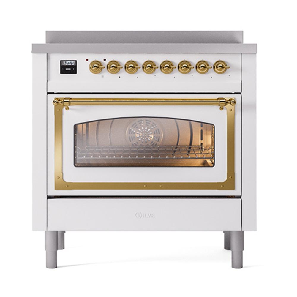 Ilve UNI366NMPRAG Ilve Uni366Nmprag Nostalgie Ii Noblesse 36" Induction Range (Triple Glass Door, Ral, Brass)